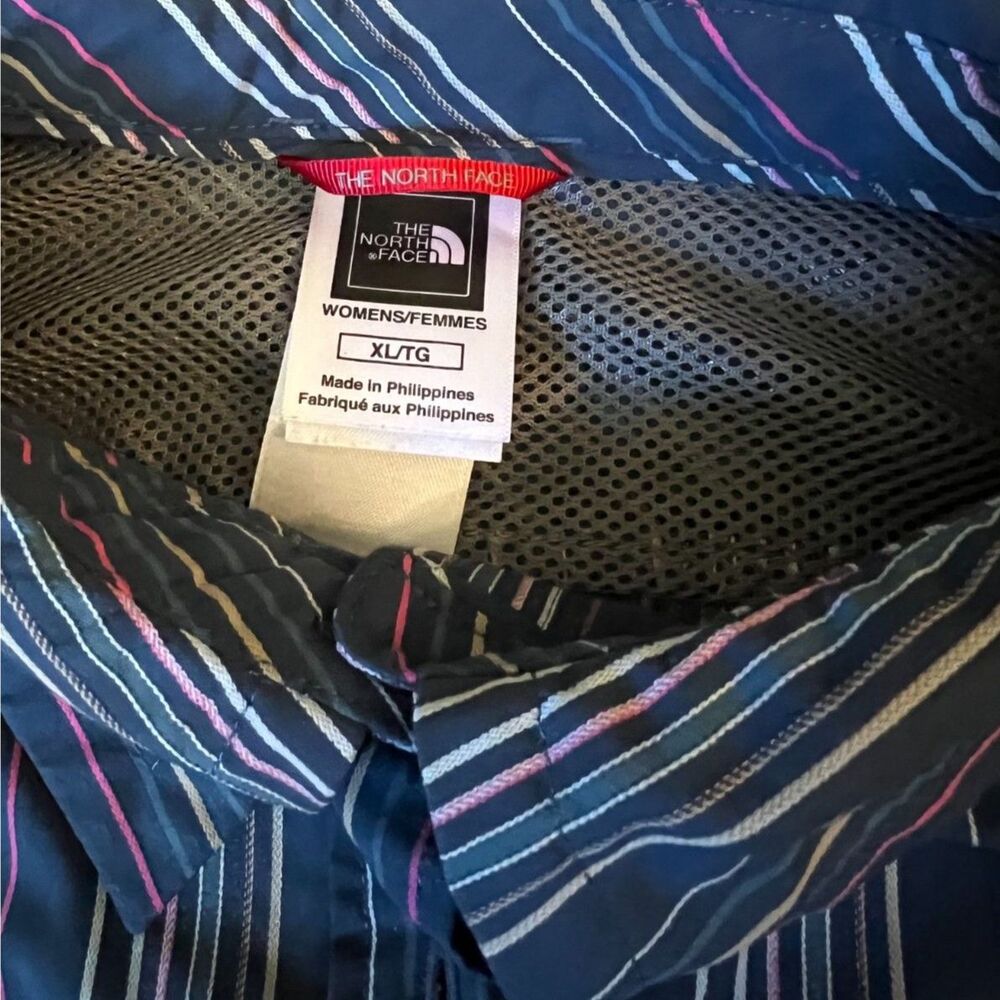 The North Face Boulder Lake Woven Shirt Blue Stripe Side Cinch XL - Picture 3 of 4